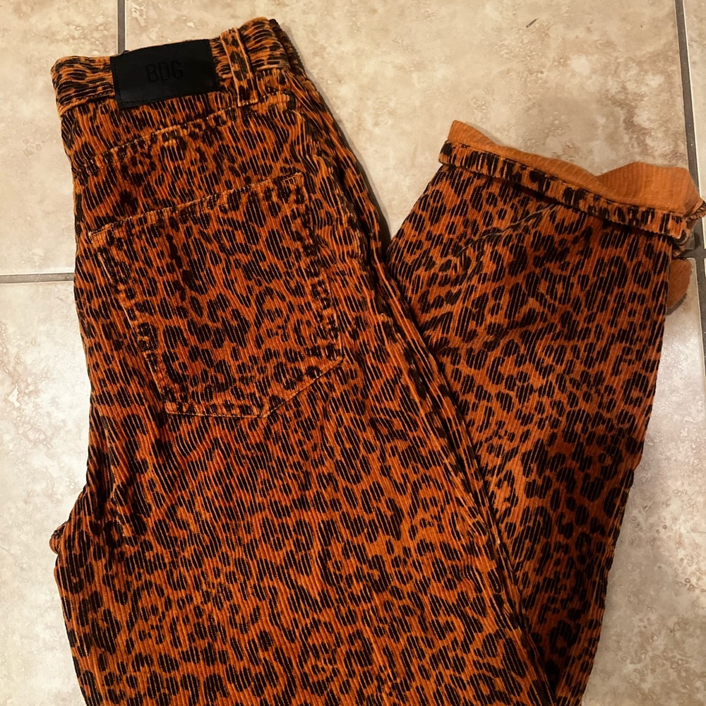 Bridge Leopard Corduroy Boyfriend pants
